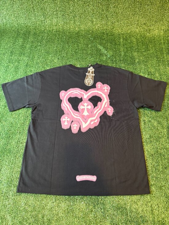 Chrome Hearts Other - Chrome Hearts Black Pink Heart Cross Graphic Tee